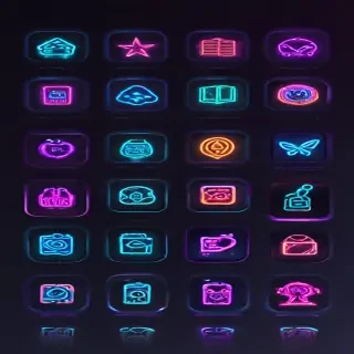neon app icons