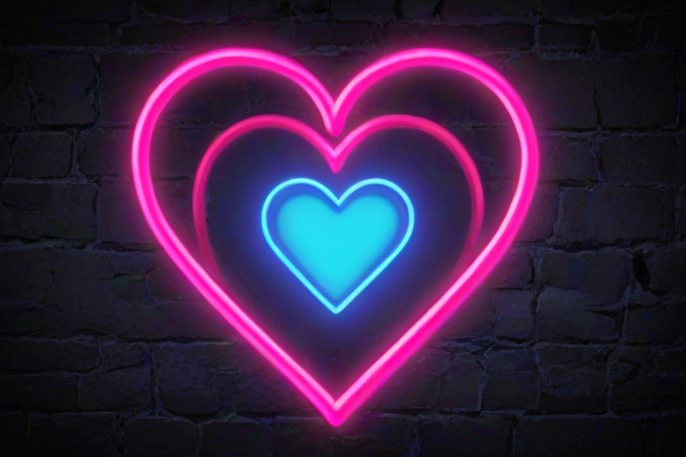 neon heart png