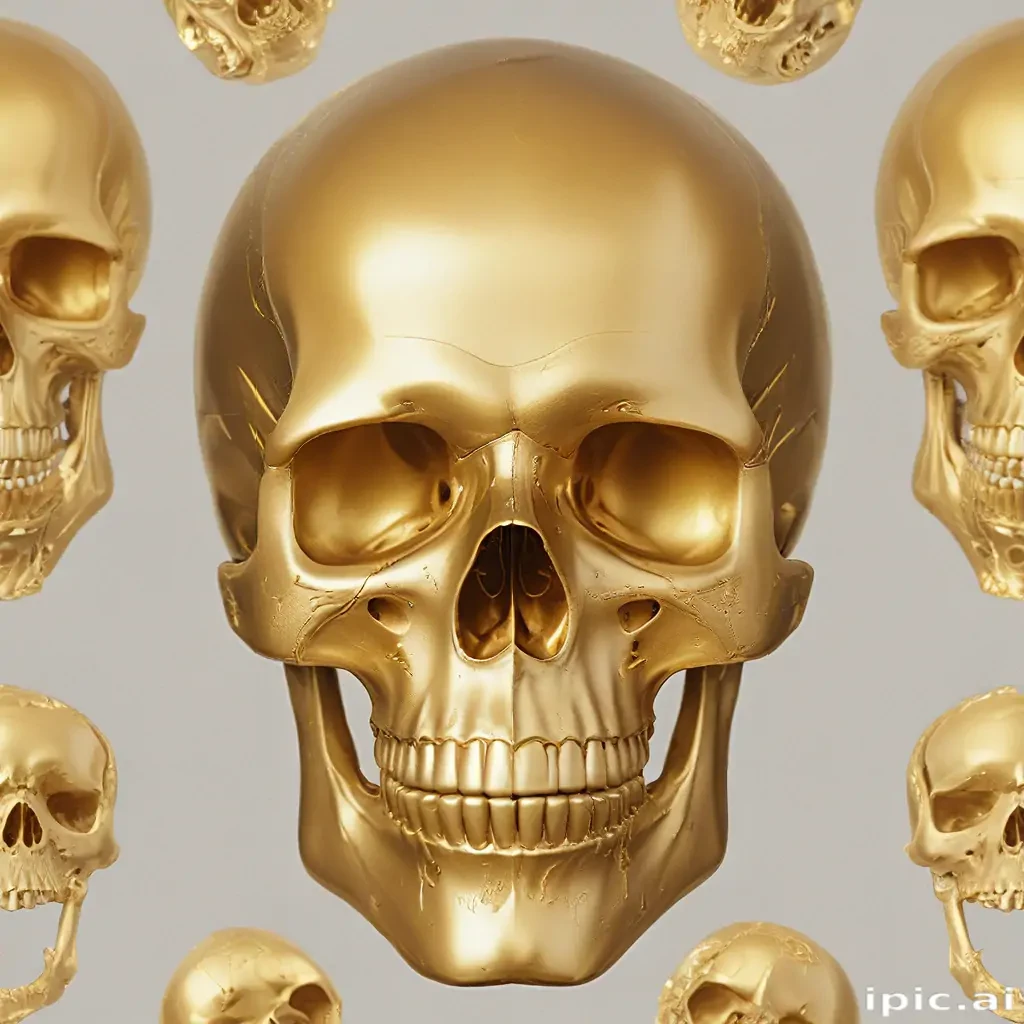 transparent gold skull
