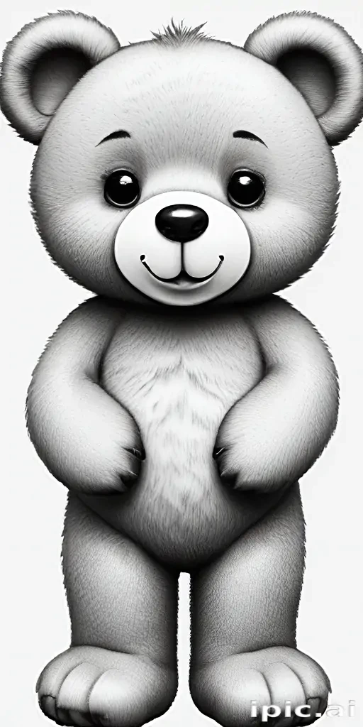 teddy bear clipart black and white