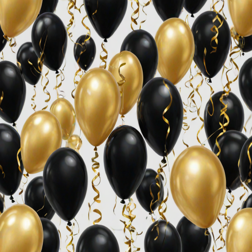 black and gold balloons png