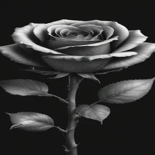 black and white rose clip art