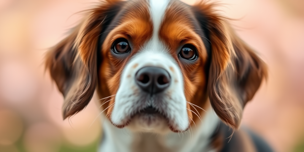 close-up portrait of a Cavalier King Charles Spaniel with a soft bokeh background, f/1.8 aperture, 50mm lens, ISO 100, natural lighting, using a DSLR camera