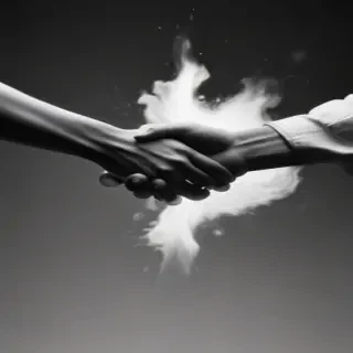 handshake black and white