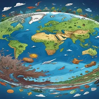 cartoon picture of the planet earth