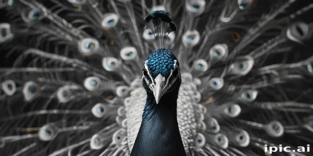 peacock black and white