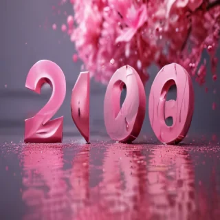 pink happy new year 2024