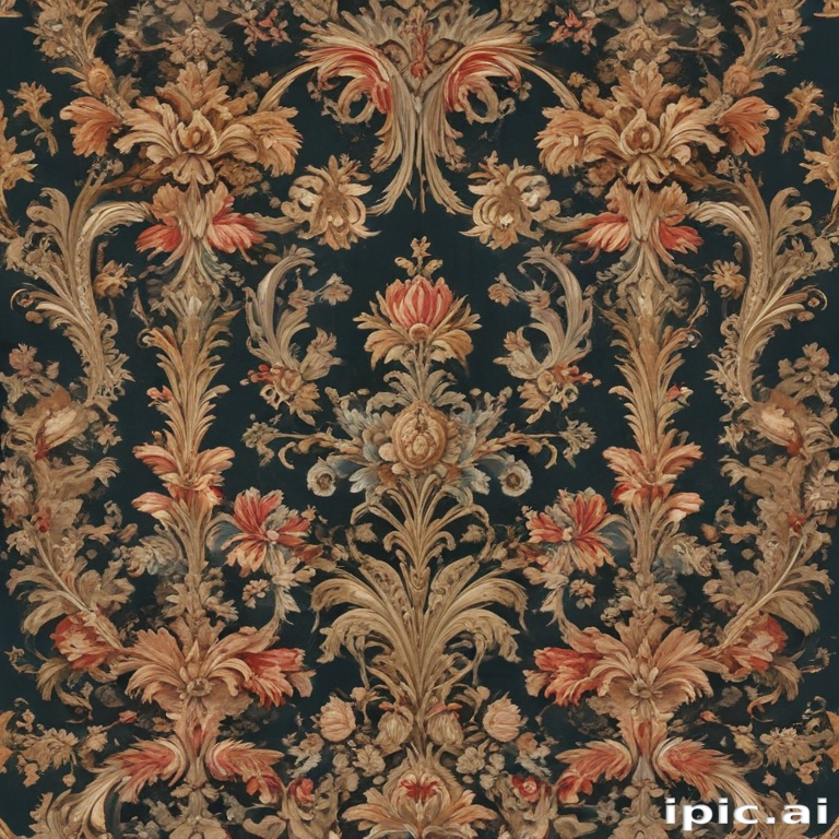 Elegant Floral Pattern Design Featuring Rich Colors and Intricate Details