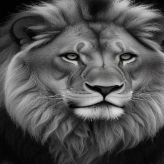 lion black and white