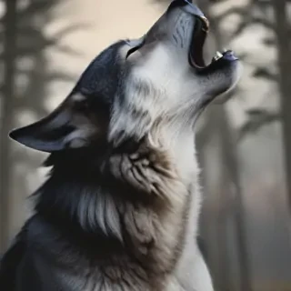 wolf howling png