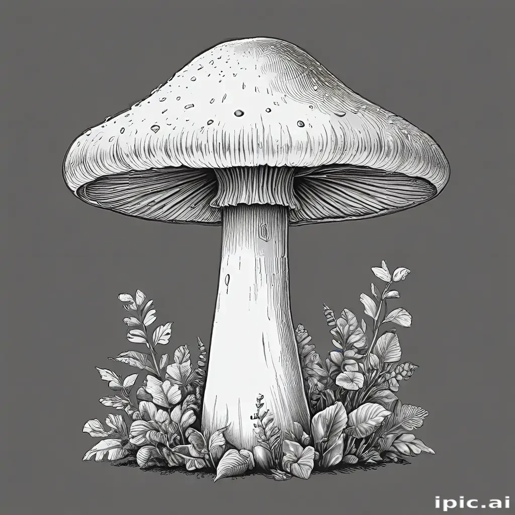 mushroom clip art black and white