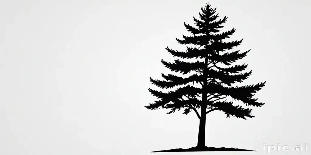 pine tree clipart black and white
