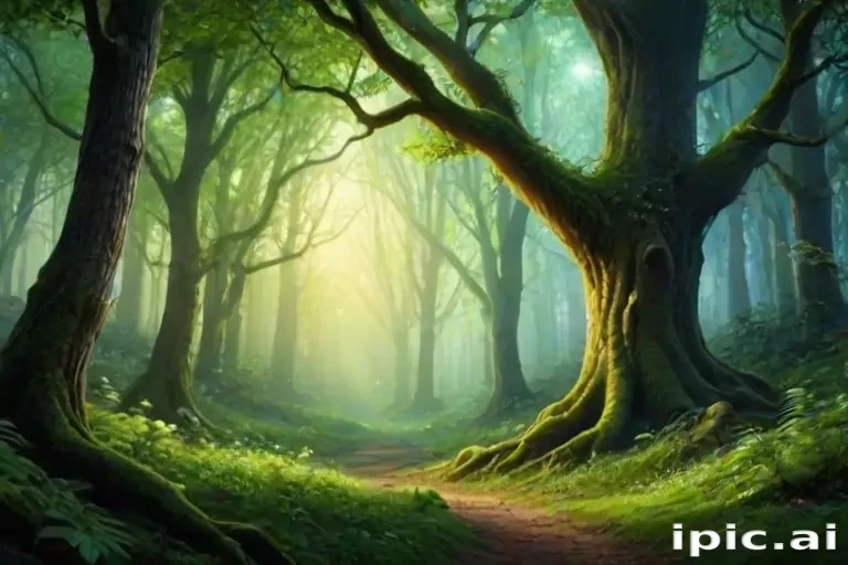 beautiful magical forest background