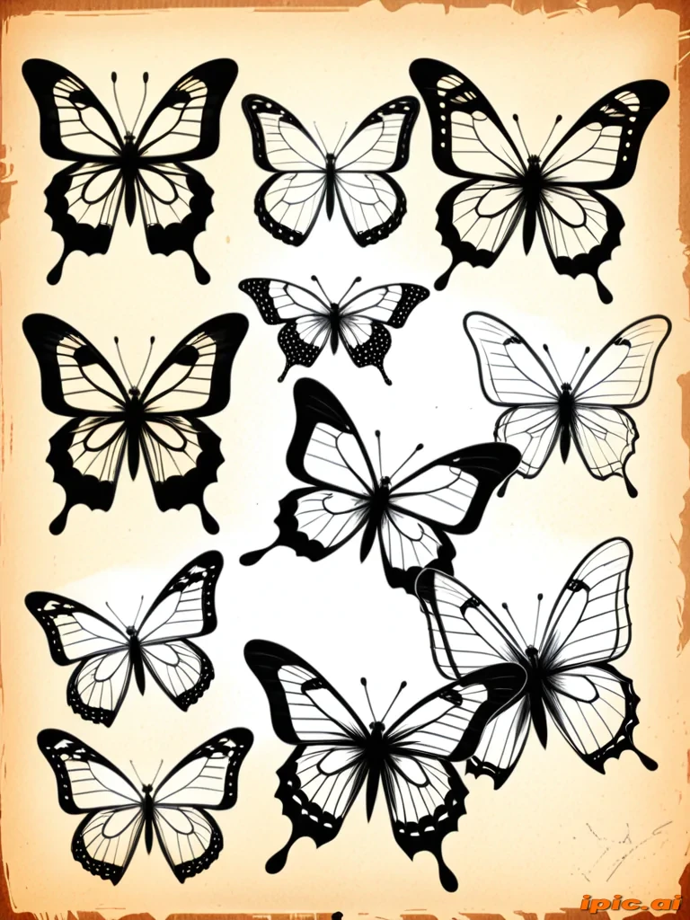 butterflies sketches