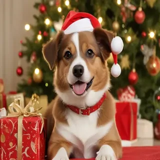 christmas dog wallpaper