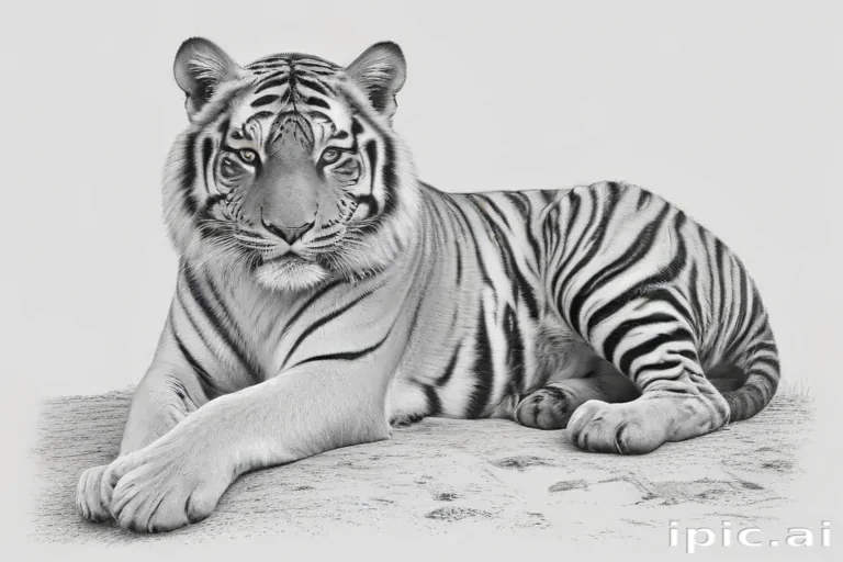 tiger clipart black and white