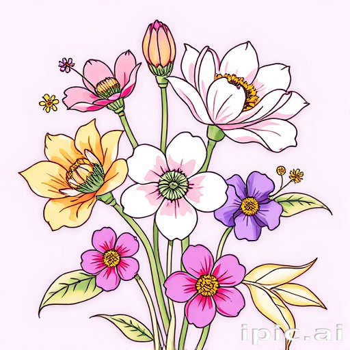 flowers to draw in color