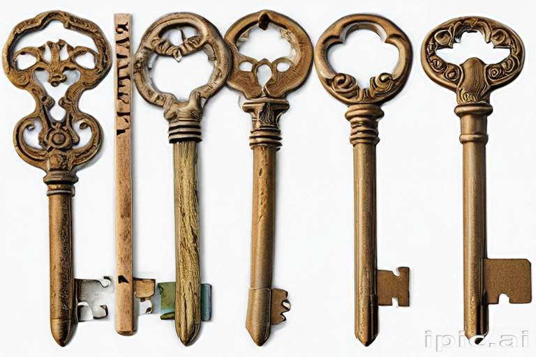 A Collection of Intricate Vintage Keys with Unique Designs and Styles.