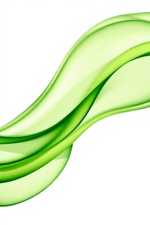 Generate a high-resolution image of smooth, flowing green waves against a plain white background, with a Canon EOS R5 camera, using a 50mm lens, f/2.8 aperture, 1/200s shutter speed, and ISO 100 to enhance image quality.