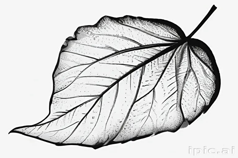 clipart leaf black and white