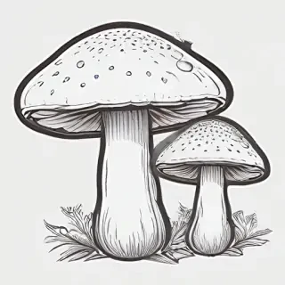 mushroom clip art black and white