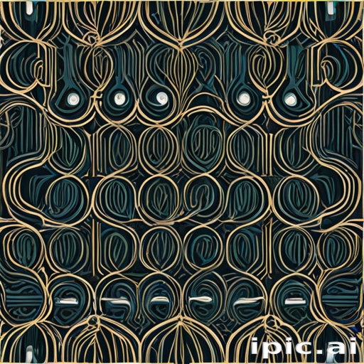 Intricate Geometric Patterns with Spirals and Curves in Dark Background