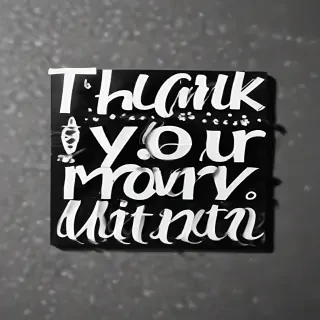 thank you in black and white