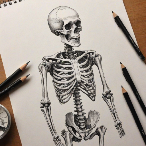 creative skeleton drawings