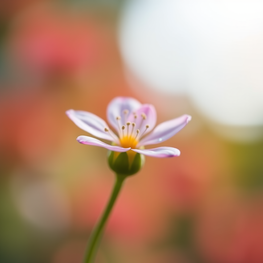 macro shot of a delicate flower with soft focus background, f/2.8 aperture, shutter speed 1/200s, ISO 100, natural light, Canon EF 100mm f/2.8L Macro IS USM lens, shallow depth of field, vibrant colors and soft bokeh effect