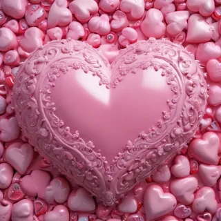 pink hearts aesthetic