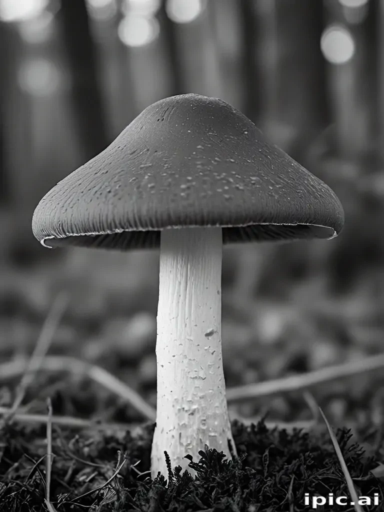 mushroom black and white