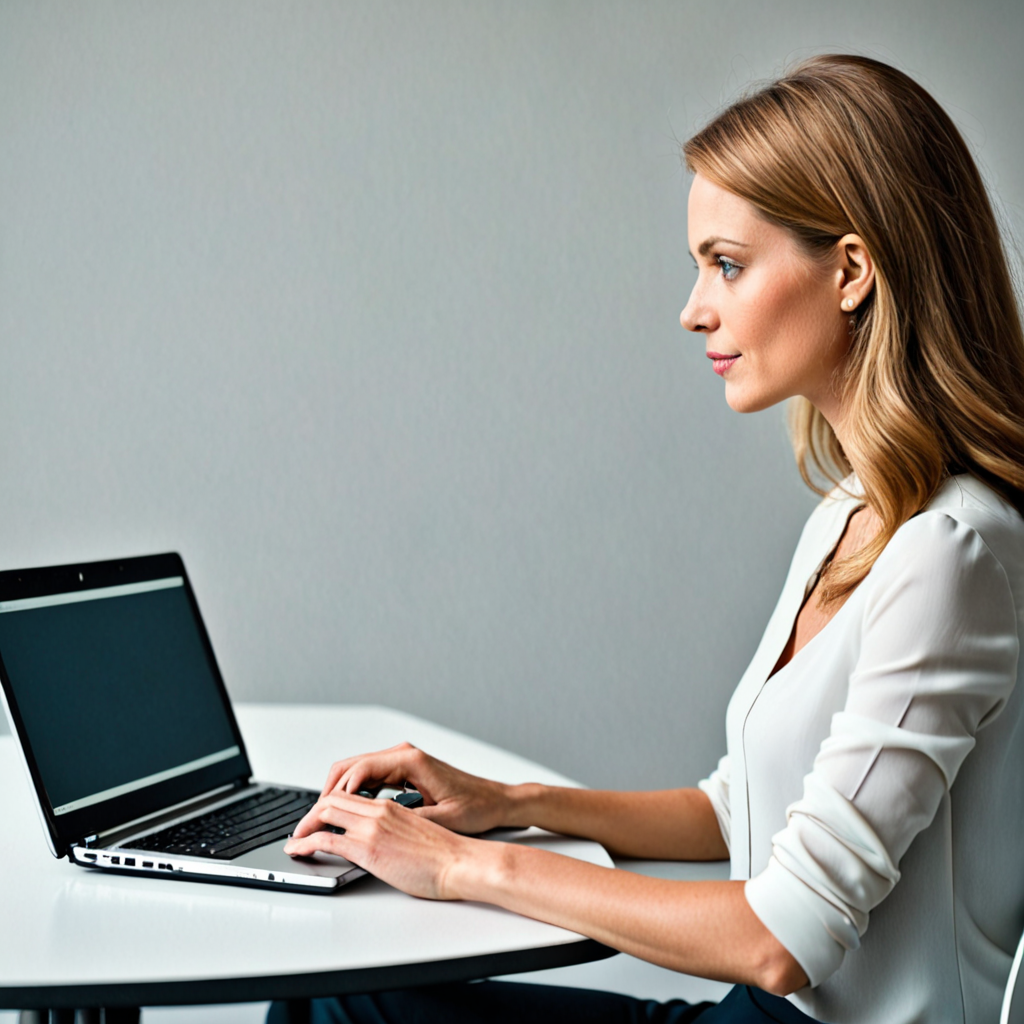 Computer Typing Lady woman typing on notebook computer