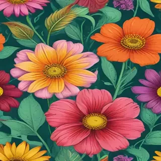 color drawing flowers