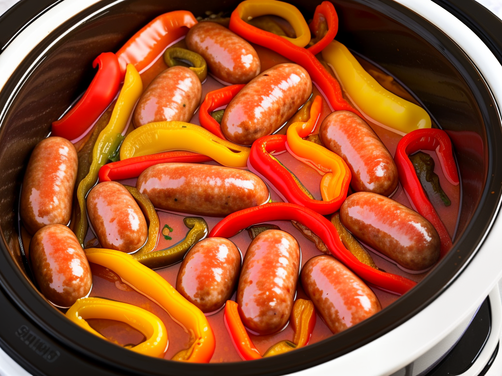recipe for sausage and peppers in crock pot