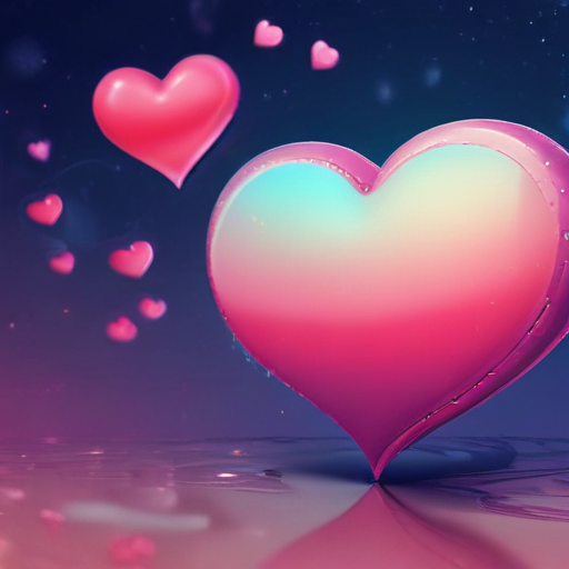 Colorful Hearts Floating in a Dreamy and Magical Background Scene