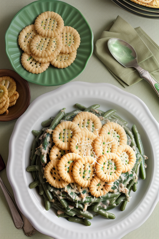 green bean casserole with ritz crackers