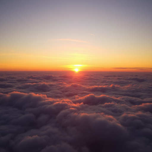 sunset over clouds with golden hues, 24mm lens, aperture f/11, ISO 100, shutter speed 1/125s, taken from a high vantage point, DSLR camera, soft focus background for depth
