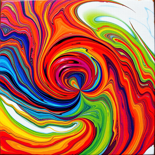 Create a vibrant abstract swirl of colors resembling paint mixing on a canvas, captured with a Canon EOS R5, 50mm lens, f/2.8 aperture, 1/125s shutter speed, ISO 100, in natural lighting for enhanced clarity and depth.