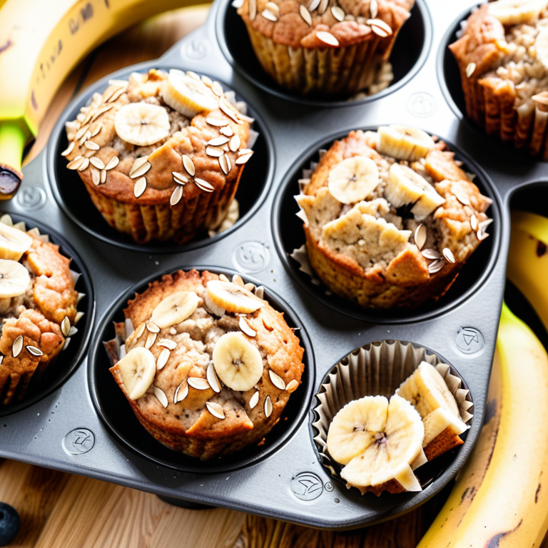 3 ingredient banana oatmeal muffins