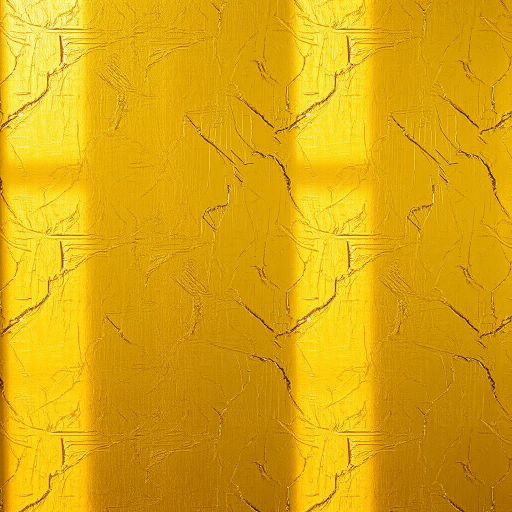Create a high-resolution image of a textured gold wall, using a Canon EOS R5 with a 50mm f/1.8 lens, aperture set to f/8, shutter speed 1/125, ISO 100, natural lighting from the left, capturing fine details and depth.