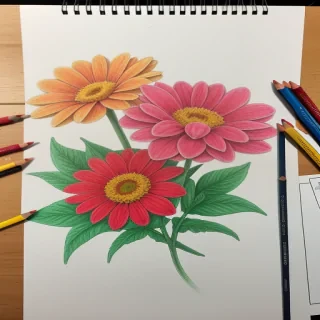 color drawing flowers