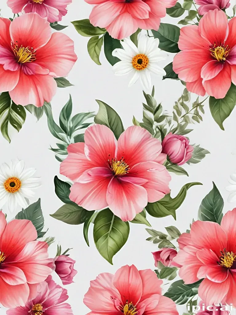 flowers with white background
