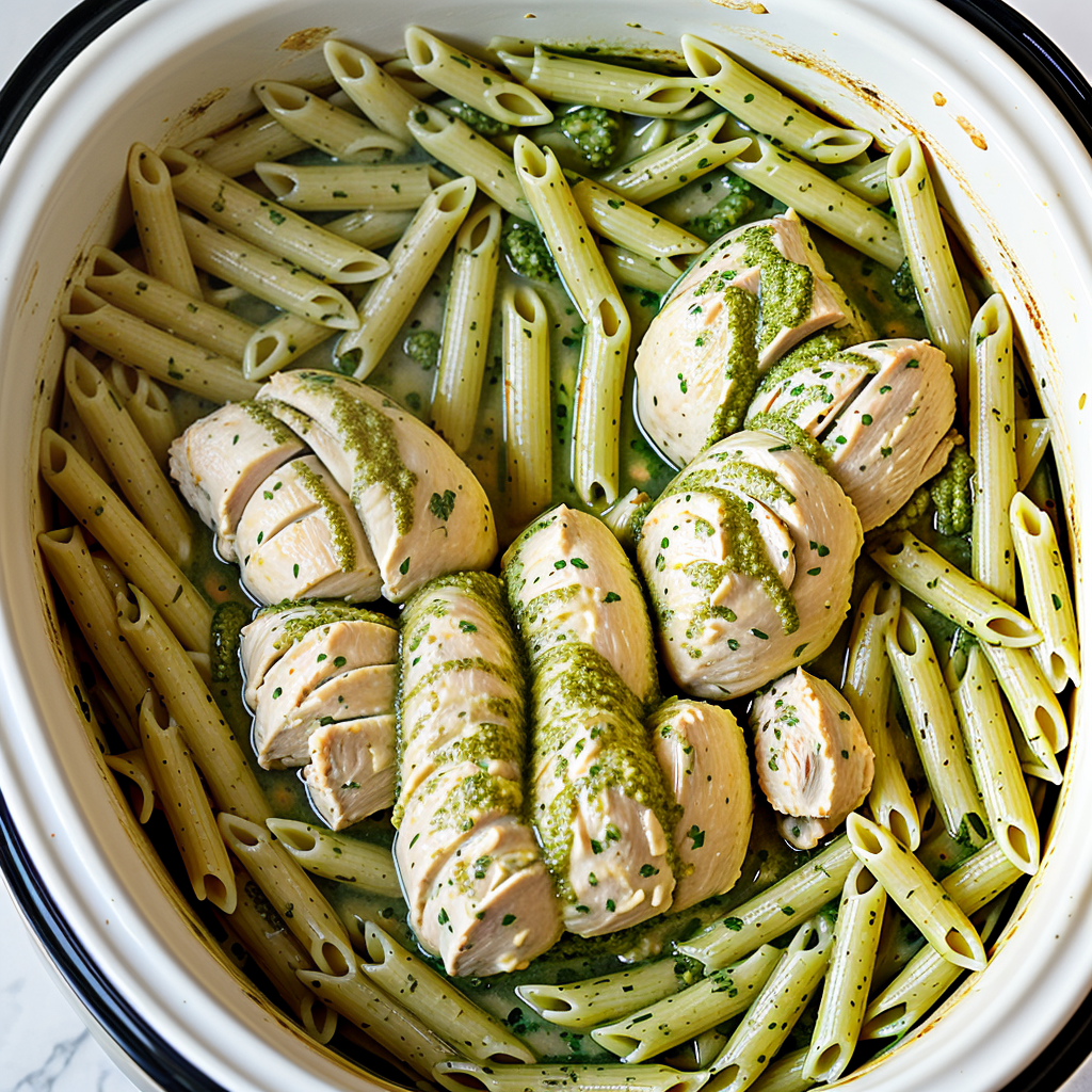 pesto chicken pasta crock pot