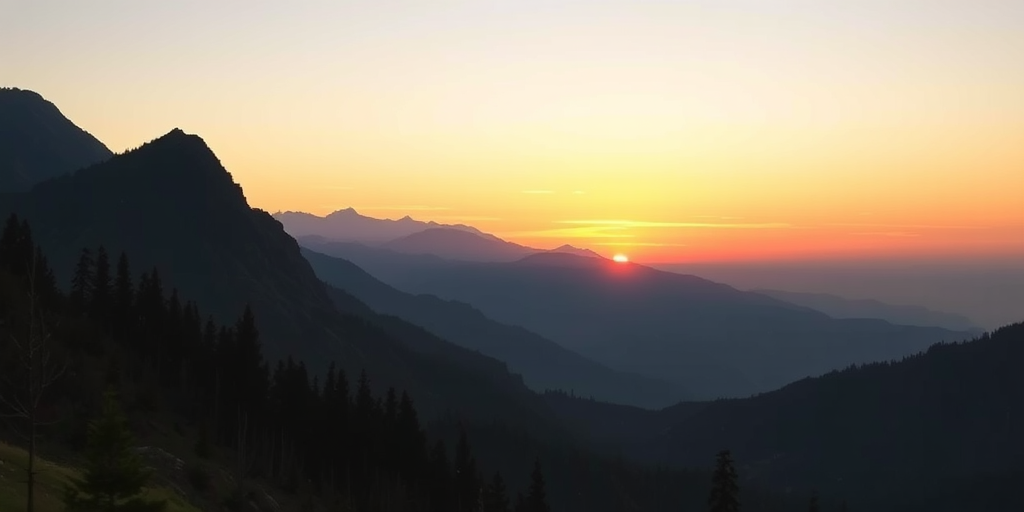 Generate a high-quality image of a serene mountain landscape at sunrise with vibrant colors, using a DSLR camera with a 24mm lens, aperture set to f/8, ISO 100, 1/200 sec shutter speed, captured from a low angle to emphasize the foreground, in landscape orientation.