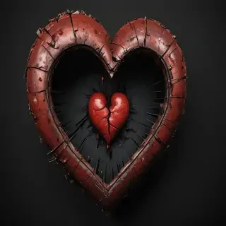 broken heart black background