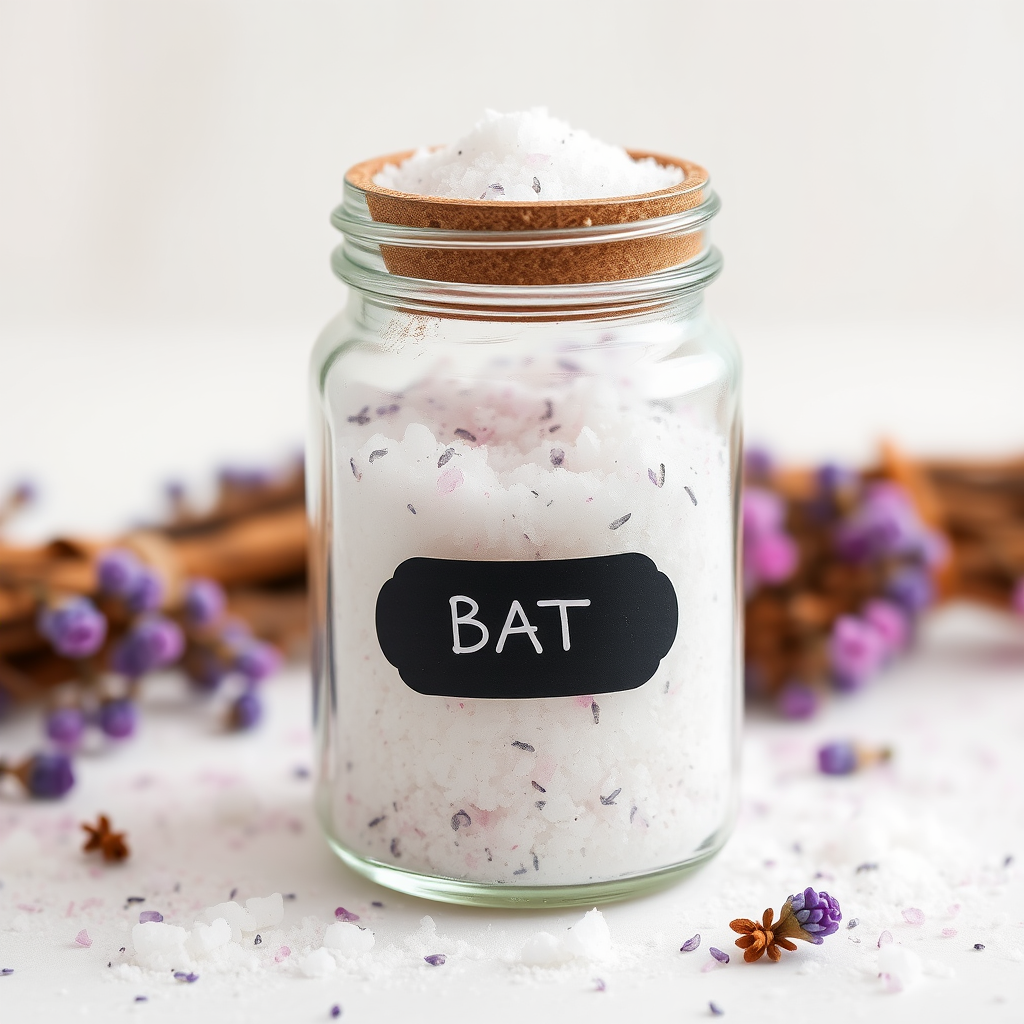 Image of a jar filled with aromatic bath salts