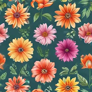 drawings of flowers in color