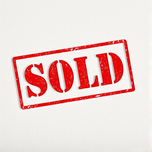 Create a high-resolution image of a "SOLD" stamp with bold, textured red letters on a transparent background, using a Canon EOS R5 with a 50mm lens, aperture f/1.8, ISO 100, shutter speed 1/125s, in soft natural light, capturing a top-down view to enhance clarity and impact.