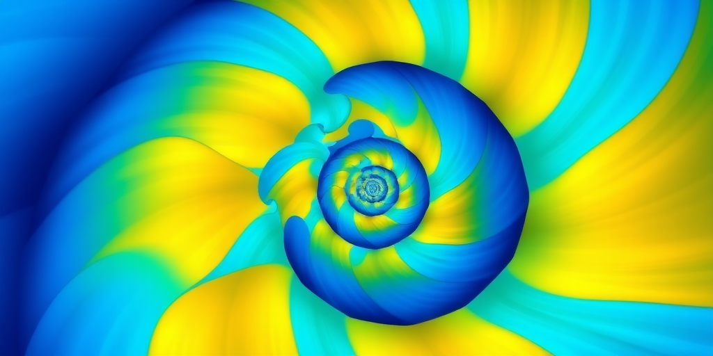 Create a vibrant spiral pattern with varying shades of blue, using a Canon EOS 5D Mark IV, aperture f/8, 1/125 sec shutter speed, ISO 100, wide angle view, and high dynamic range to enhance image quality.