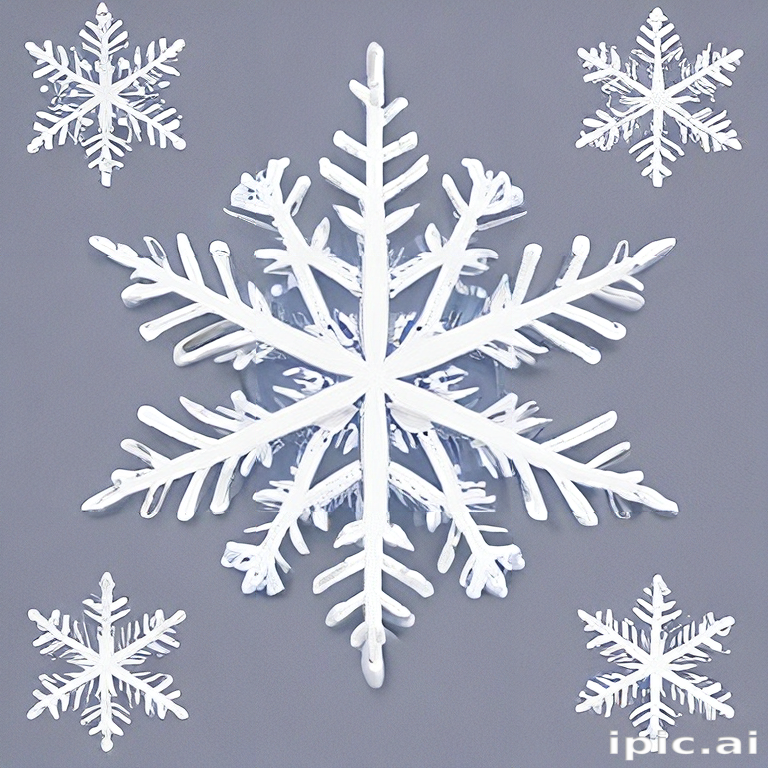 Beautifully Crafted White Snowflakes Against a Soft Gray Winter Background